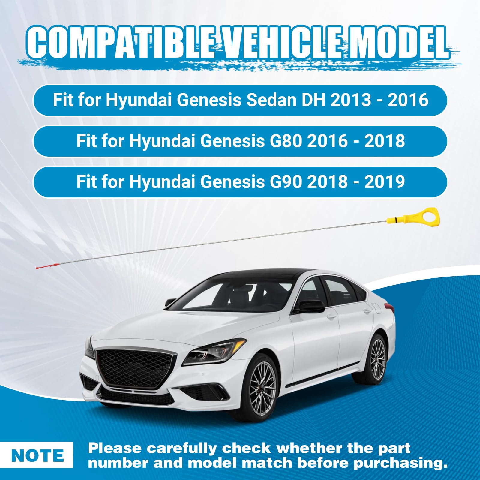 26611-3CKA0 Oil Level Dipstick Compatible With Hyundai Genesis Sedan G80 G90 2013-2019