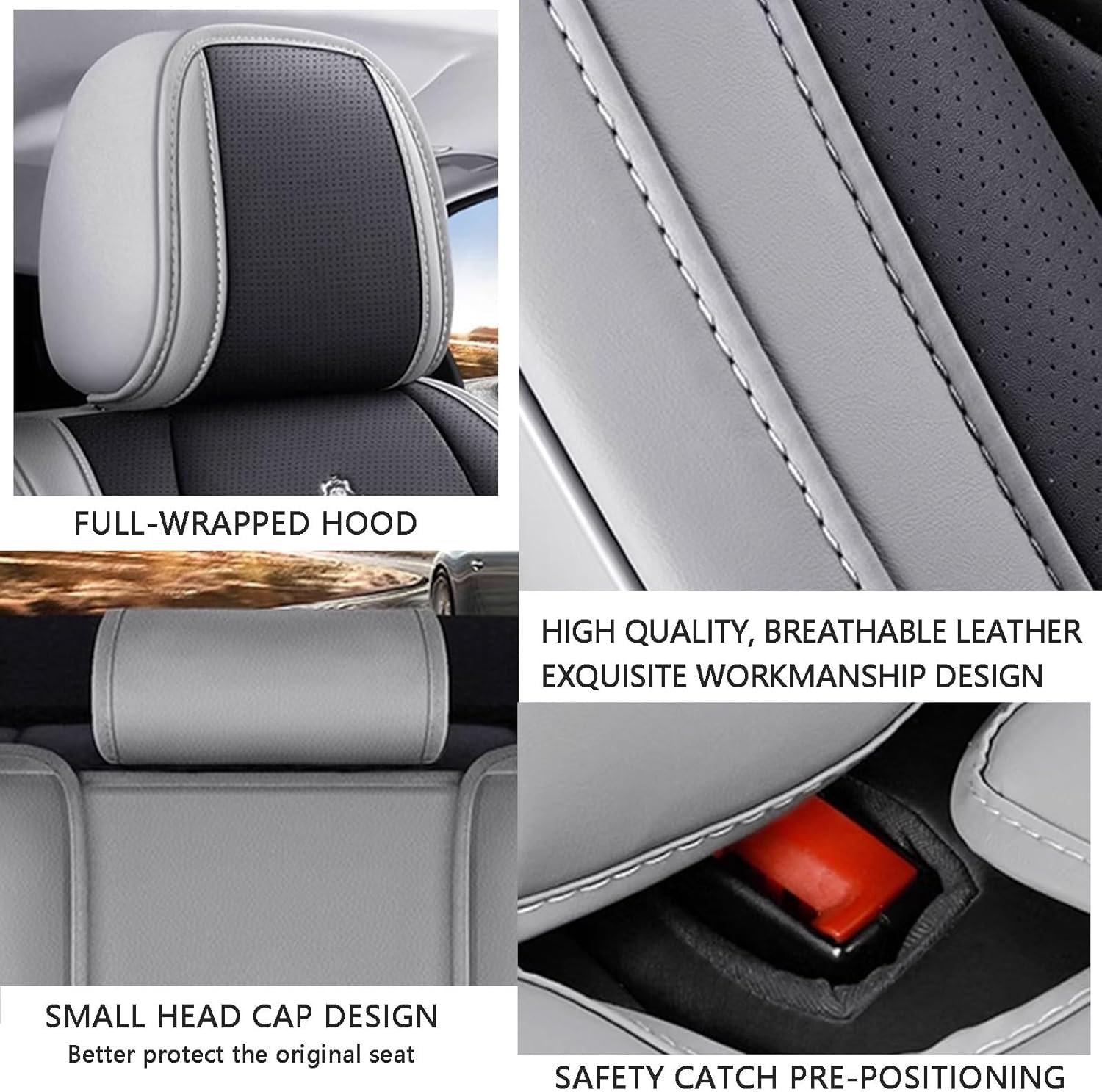 Coprisedili Auto per Citroen C3 I X-TR 2004, 2005, 2006, Set Completo Elegante e Impermeabile, Fodere Protezione Sedili Anteriore e Posteriore, Design Ergonomico Anti-Scivolo,Black Red