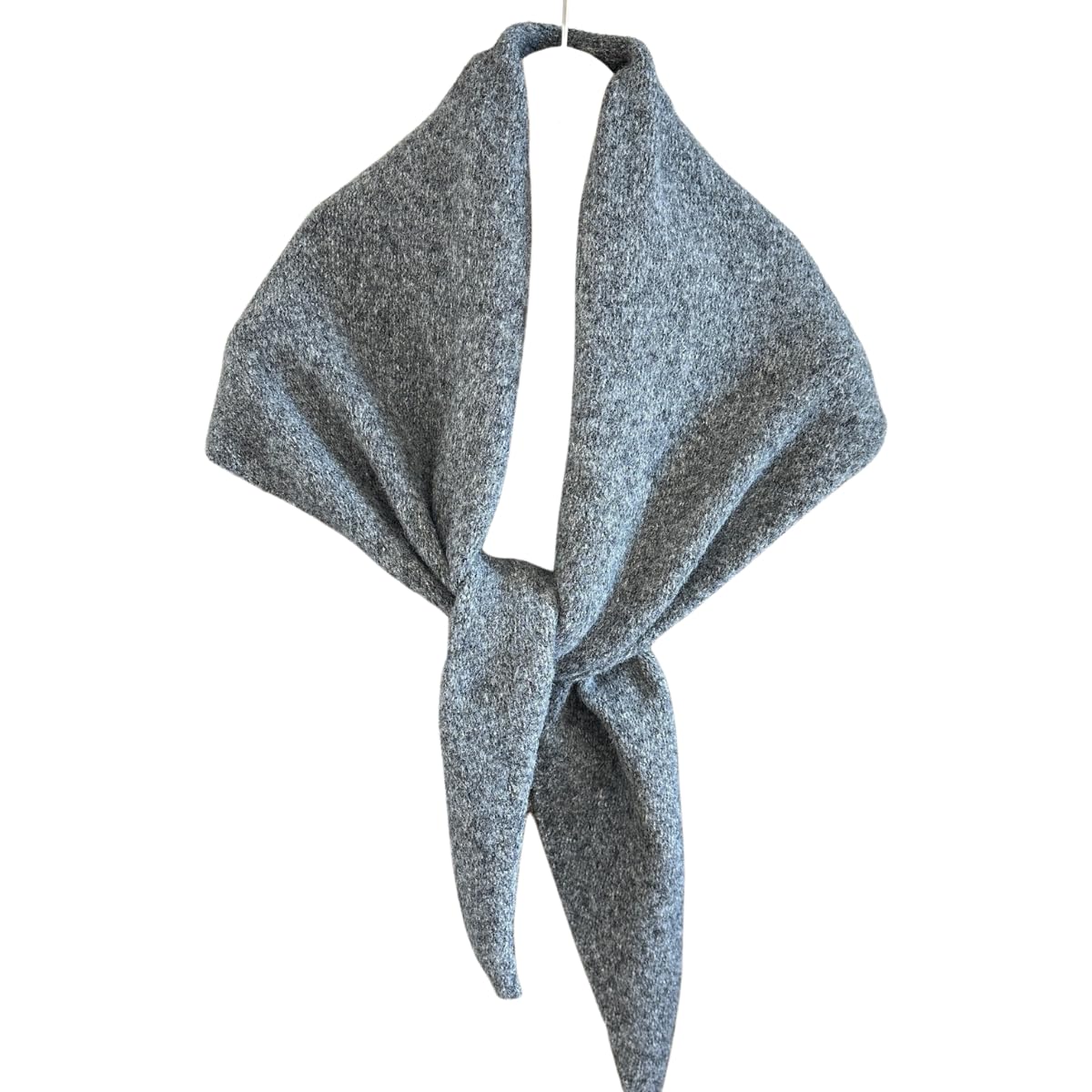 ThiCc Knitted Triangle Scarf for Women - Y2k 5% Cashmere Blend Warm Neck Warmer Minimalist Triangle Shawl Soft Cozy Headscarf for Fall Winter Old Money Aesthetic Neckerchief (Grey)
