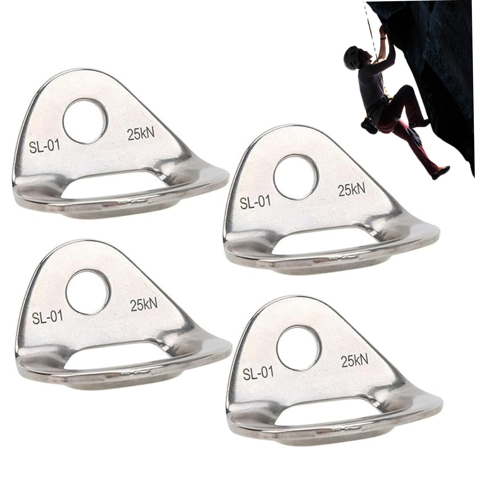 Xdyyjrasa Stainless Steel Climbing Bolts Hanger 4Pcs Large Bearing Capacity – Climbing Anchor for Carving Aerial Work