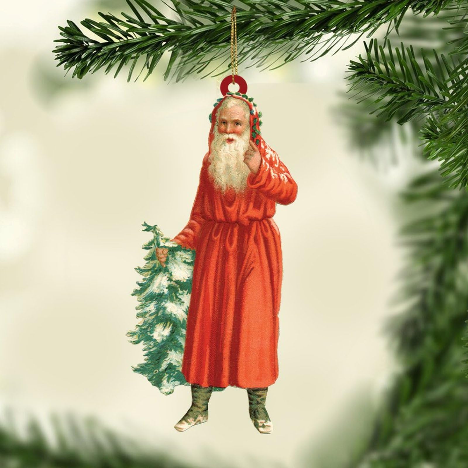 Adorno Colgante De Papá Noel En Acrílico 2D - Perfecto Para Tu árbol De Navidad Y Decoración Festiva