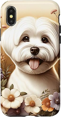 Vista 5 de Maltese Dog Summer Wildflowers Artwork Case for iPhone 17