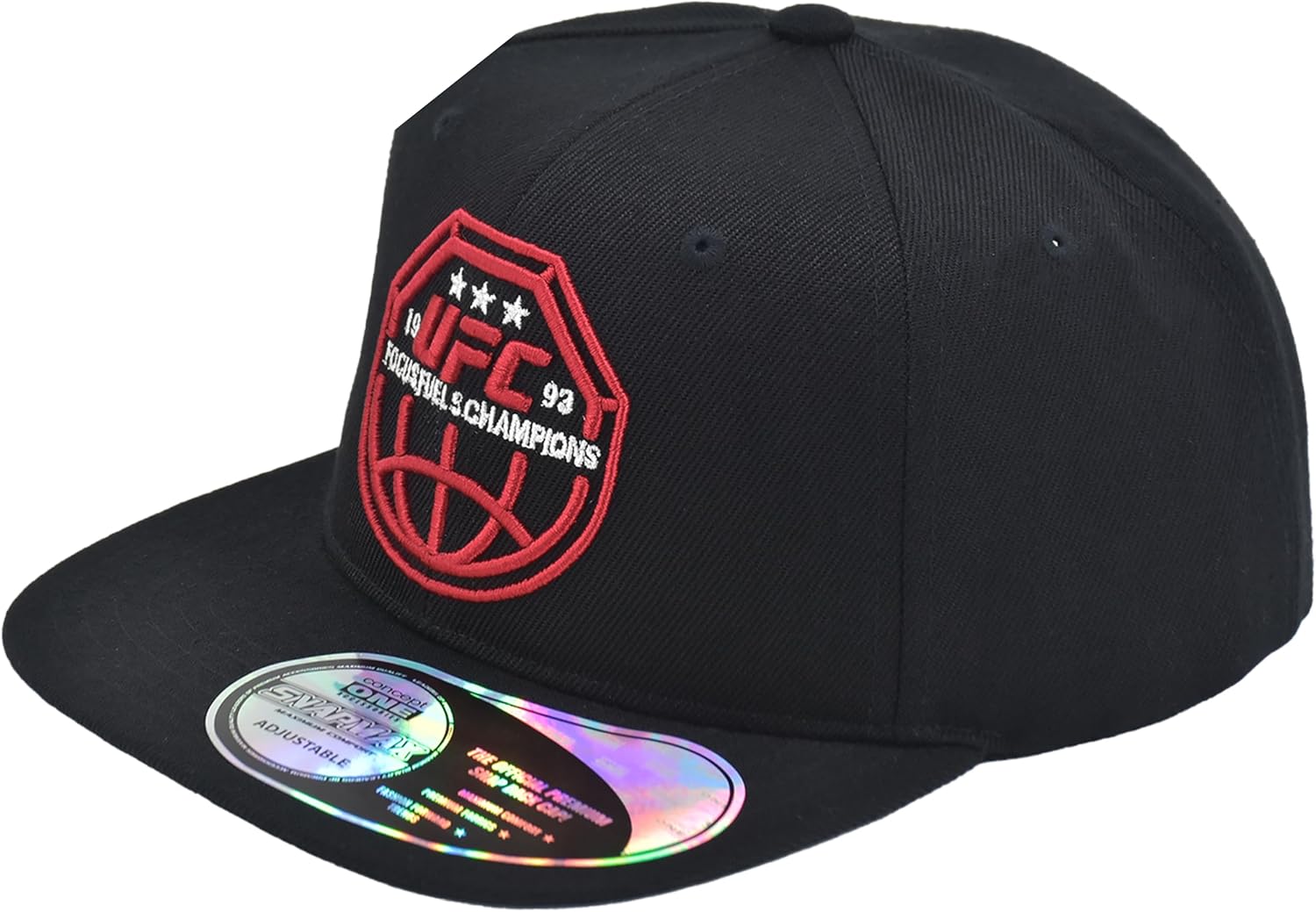 Concept One Unisex Adult UFC Baseball Cap, 6 Panel Adult Adjustable Snapback Hat with Flat Brim, Focus Fuels Champions Logo