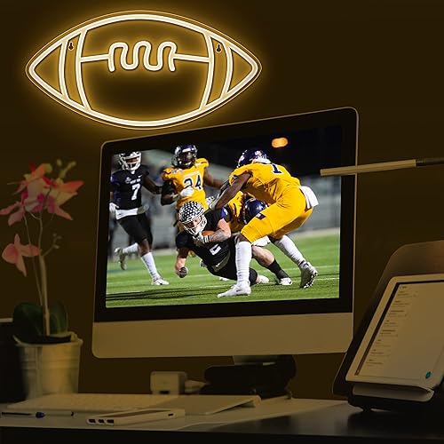 Miniatura 2 de Lumoonosity Letrero de neón de fútbol  Luz de neón de fútbol para dormitorio de niños y adolescentes, sala de juegos, bar, pared, decoración de sala