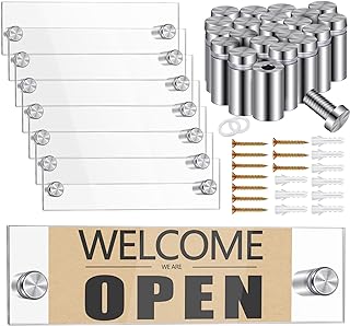 Demissle 8 Sets Acrylic Wall Name Plate Holders Office Door, 8 x 2 Inch