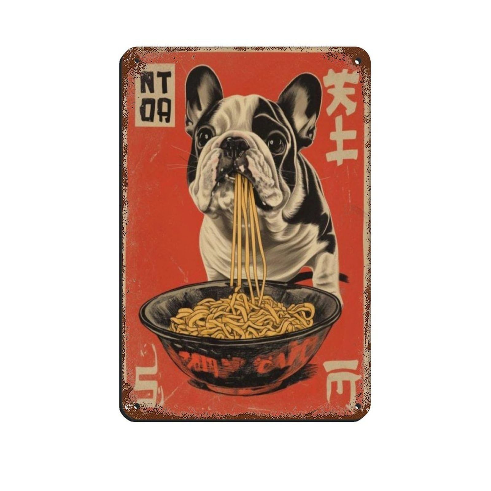 Cute Poster Noodle Food, Retro Poster Metal Tin Sign Chic Art Retro Iron Painting Bar People Cave Cafe Family Garage Poster Wall Decoration 8x12inch(20x30cm)