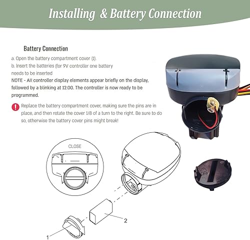 Miniatura 9 de Galcon 61562 DC-6S, temporizador de riego con batería de 6 estaciones para rociadores, goteo y propagación. Interior y exterior. Programas diarios o