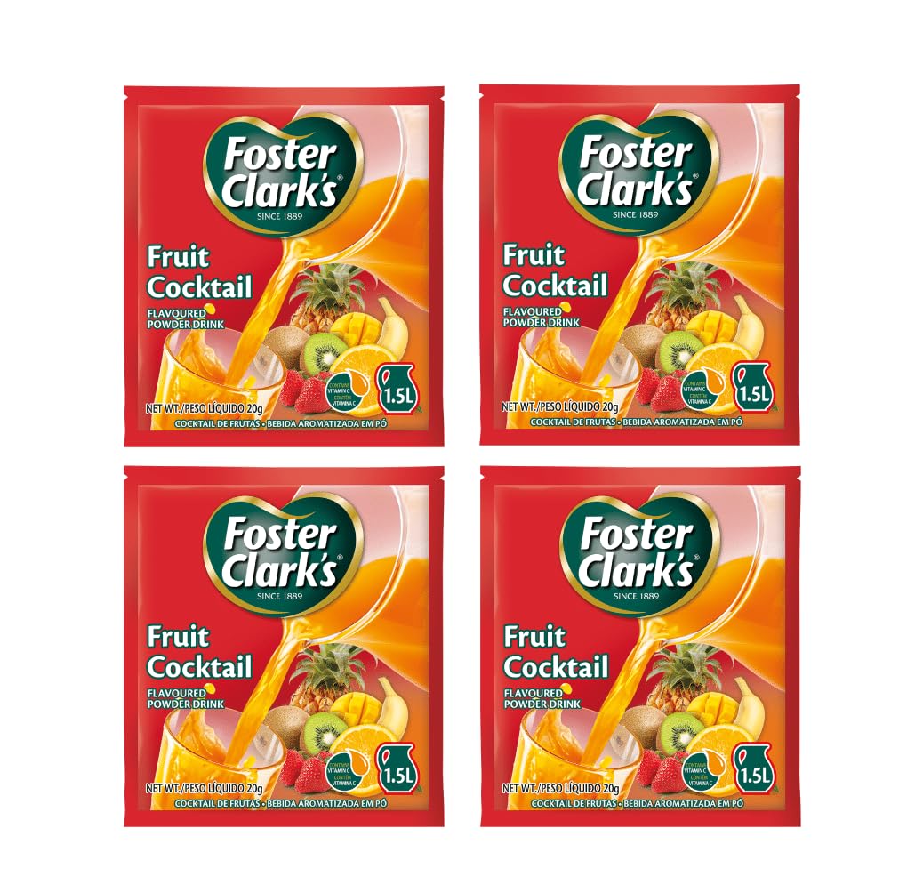 Foster Clark Fruit Cocktail Flavored Powder Drink 20g Packet - Makes 1.5L (4 x 20g) | Imported Drink Mixes | Rich Beverage Mix for Instant Refreshment-image-21