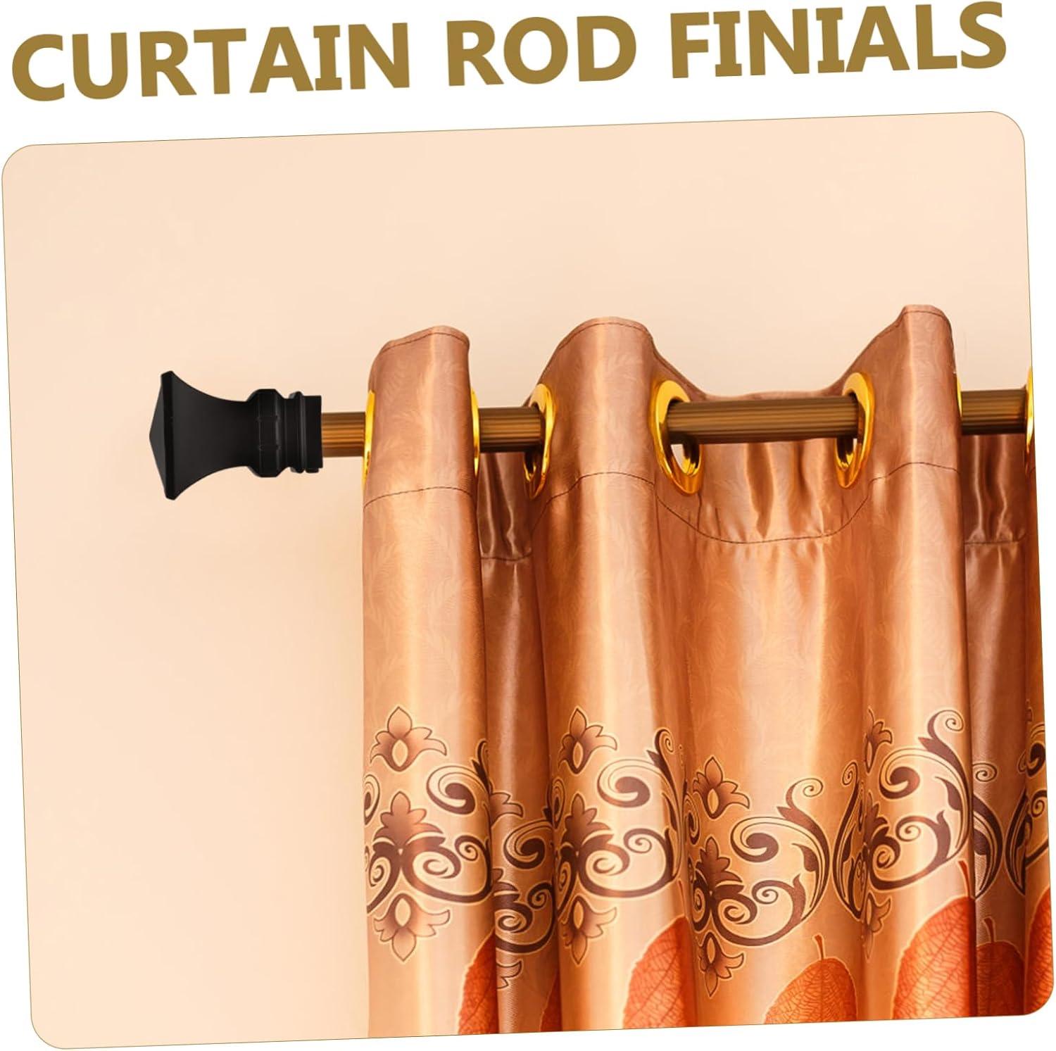 ORFOFE 2pcs Curtain Rod Ends Replacement Modern Roman Club Head Finials Decorative Curtain Pole Brackets for Home Office
