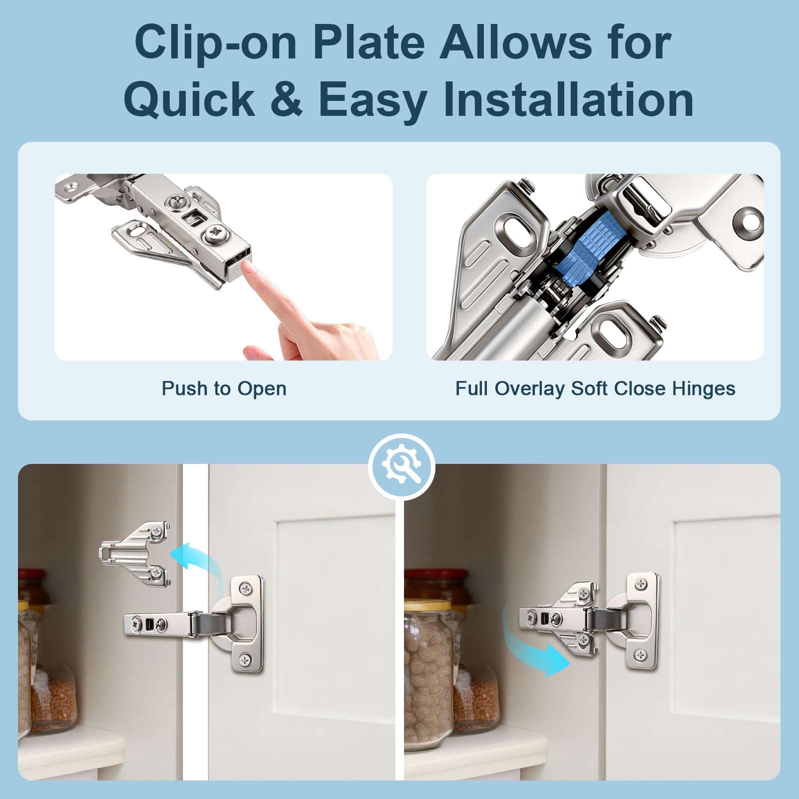 Soft Close Hinges for Kitchen Cabinets - KNOBWELL -4