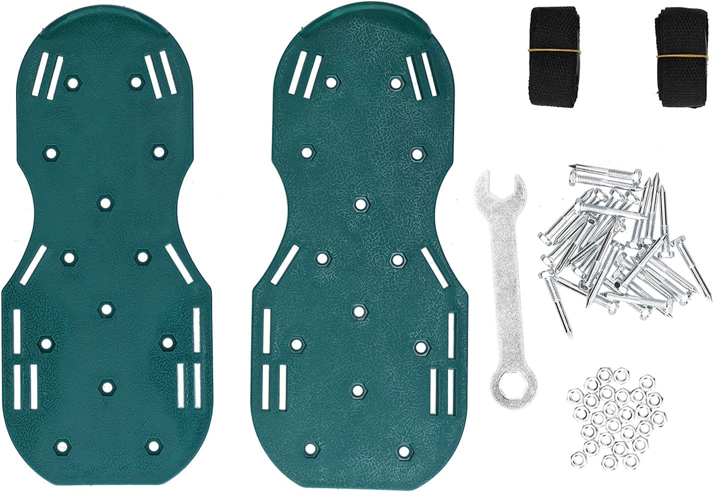 Lawn Aerator Sandals Spiked Shoes Green Copolypropylene High Strength Soil Loosening Footwear for Garden Yard Patio Excavation Size 30x13cm