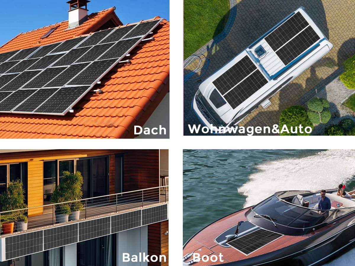 300W Solarpanel Kit Set 12V Monokristallines 2x150Watt Solarmodul+30A 12V/24V Solarladeregler + Solarkabel Solaranlage Wohnmobil Komplettset 12v für Batterien Häuser Balkon Wohnwagen Dach