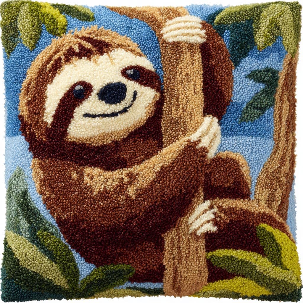 Henypt Latch Hook Cushion Kits Sloth