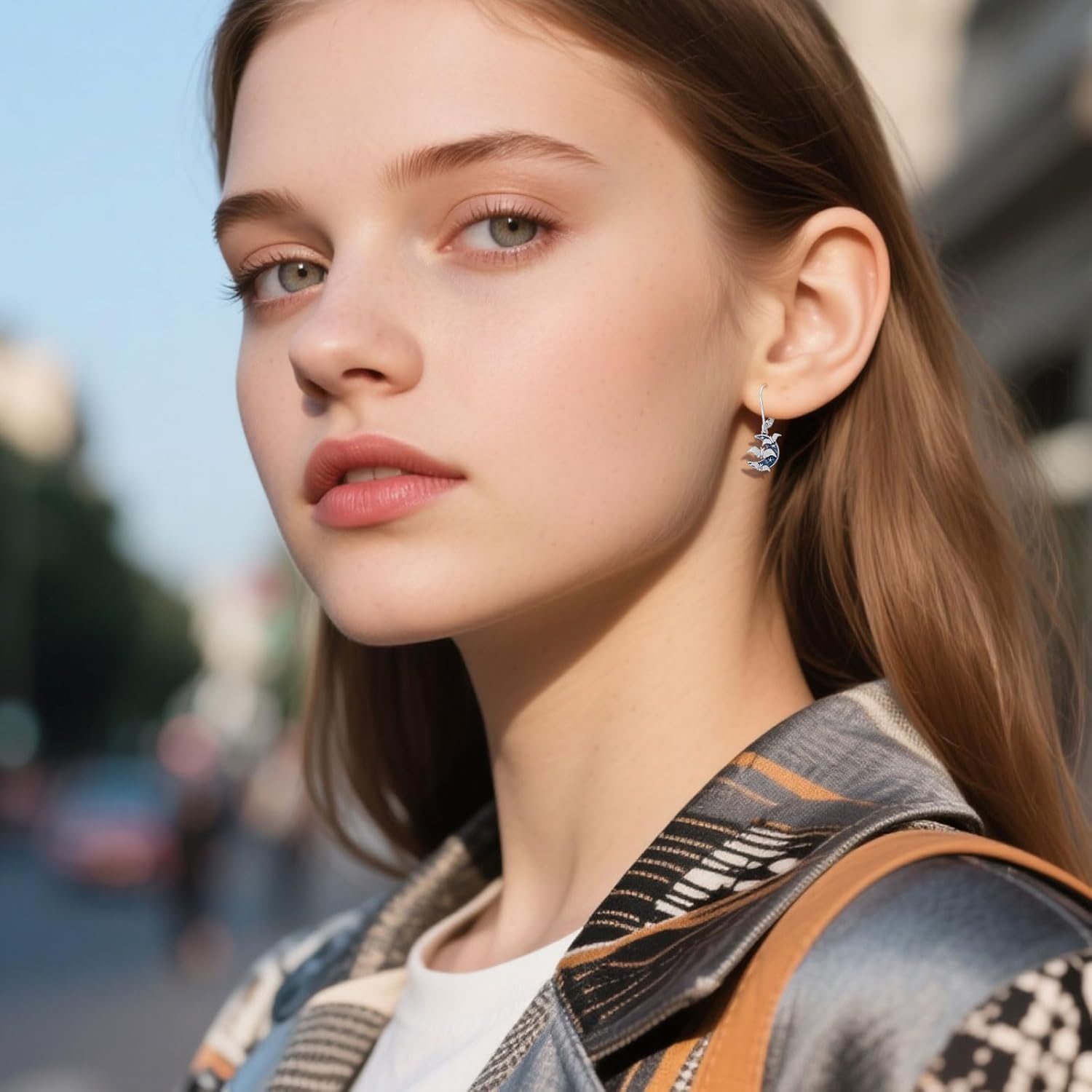 Bat/Black Cat/Skull/Spider Earrings 925 Sterling Silver Halloween Moon Dangle Earrings Leverback Halloween Jewelry Gifts for Women Girlfriend - Image 3