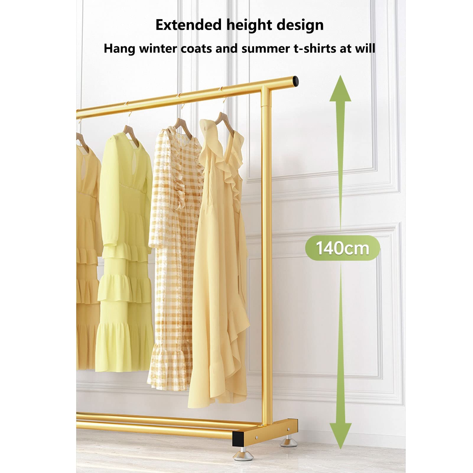 Heavy Du Metal - Appendiabiti autoportante multifunzione Hanr con ripiano Sto per camera da letto e ingresso, 150 cm, nero