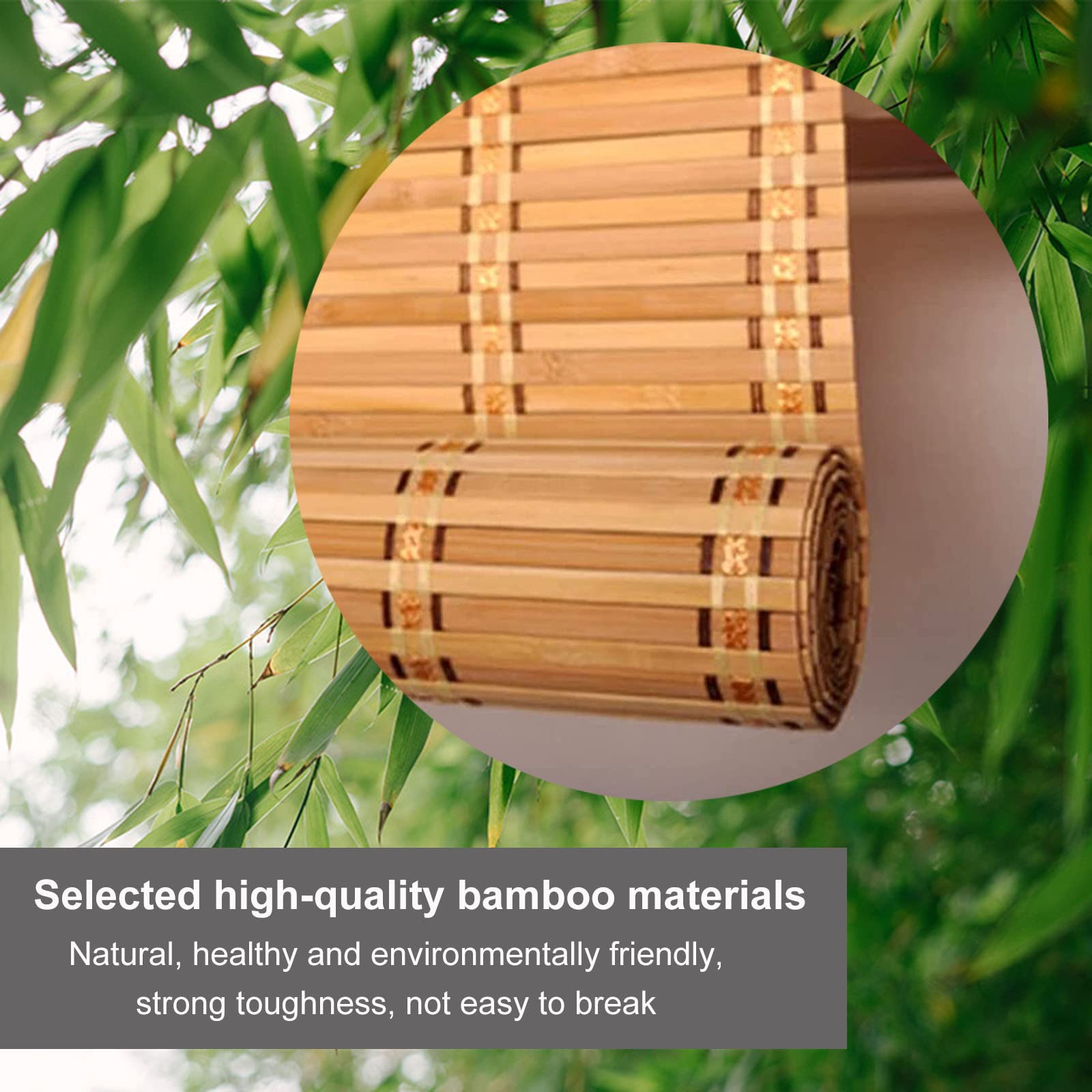 Bamboe Rolgordijn 50cm 60cm 80cm 90cm 100cm 120cm Breed,Zonnescherm Bamboe Gordijn Voor Deuren/Ramen,Bamboe Vouwgordijnen,Rolgordijnen,Binnen Buiten Lichtfilterjaloezieën,W×H-50x200cm/20x79in