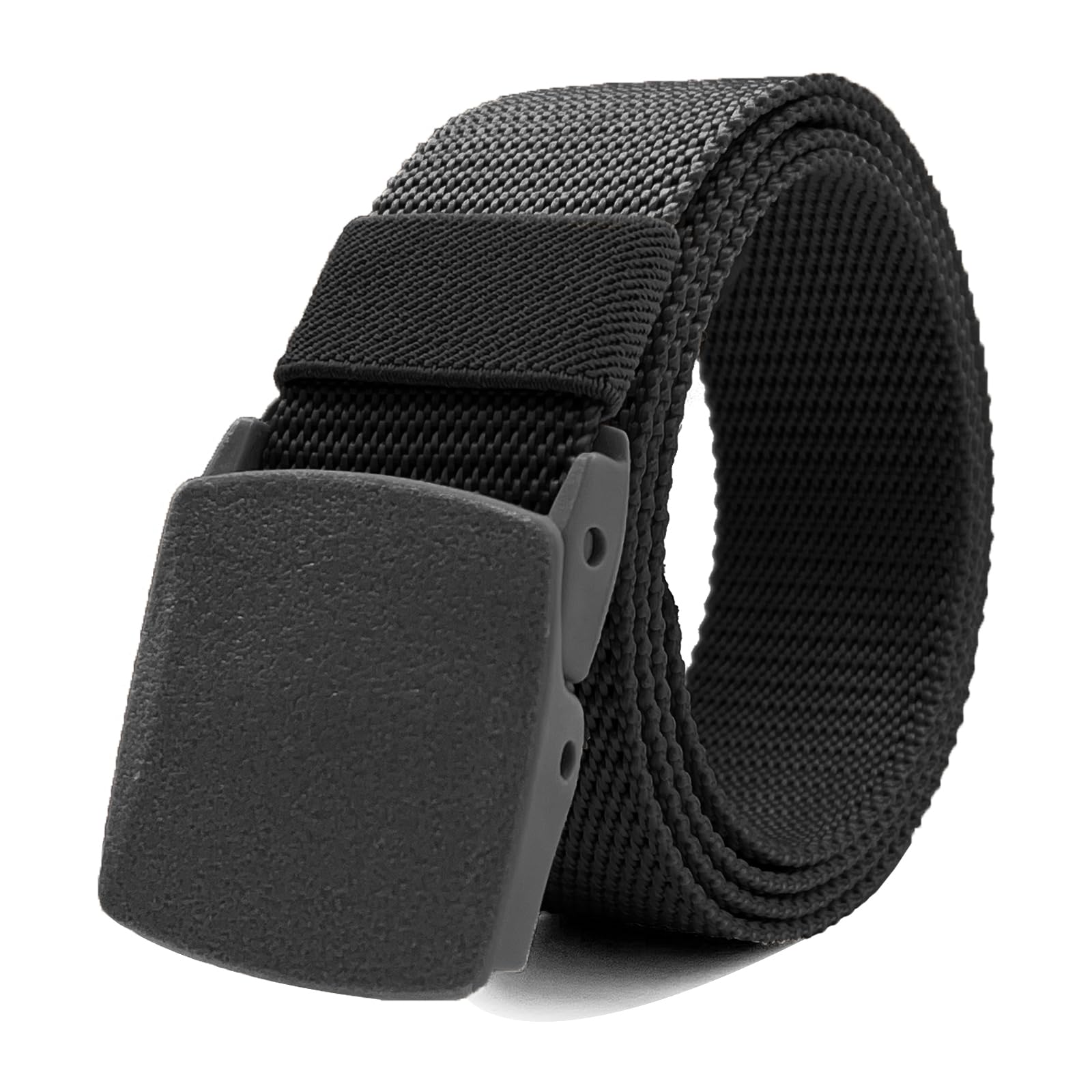 1 2 Pack Nylon Belts for Men Military Tactical Slide Plastic Buckle Belt Adjustable No Holes Canvas Web