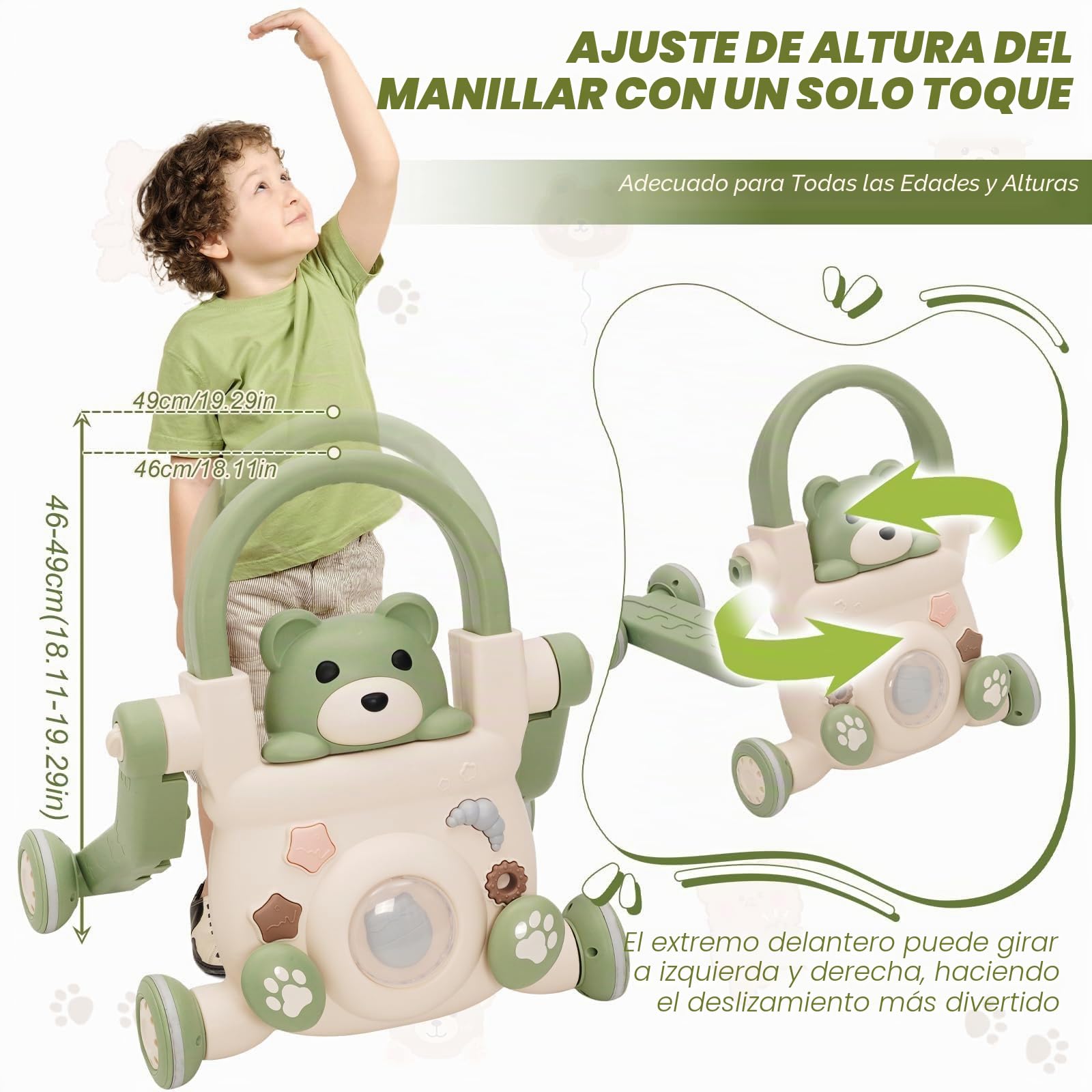 Andador Bebés 3 en 1,con Luces,Música y Juguetes,Velocidad Ajustable Andador,Patinete, Bicicleta sin Pedales,Peso Ajustable,Correpasillos Bebe,Apto Para Bebés Mayores de 6 Meses