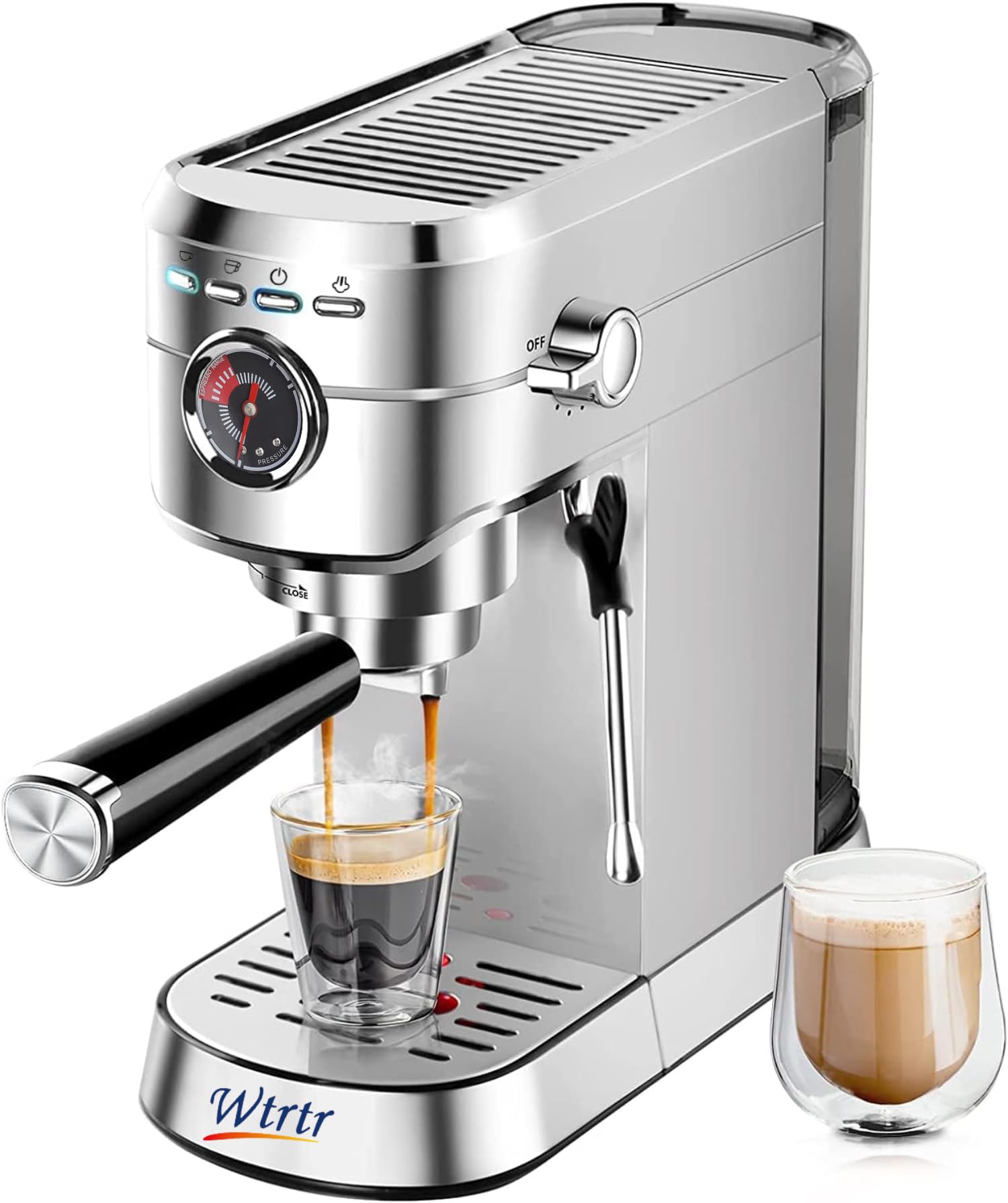 Wtrtr Espresso Machine Coffee, Professional Espresso Maker,Espresso Manual Coffee Machines，Cappuccino& Latte Macchiato Coffee Maker (1 Year Warranty) (5080)