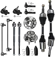 Vista 78 de Detroit Axle - Kit de suspensión de 14 piezas para Jeep Liberty 2006-2007, 2 cubos de rodamiento de ruedas, 2 brazos de control superior, 2 rótulas