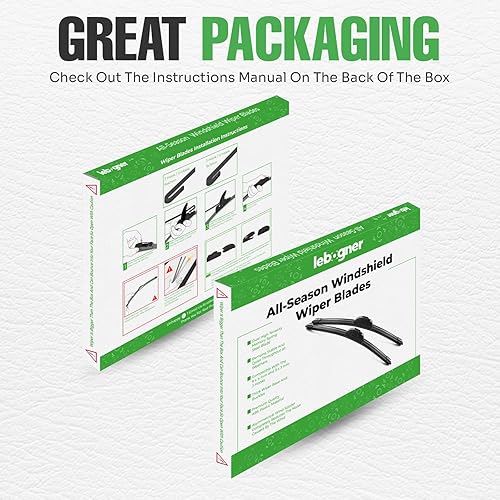 Miniatura 8 de lebogner Paquete de 2 limpiaparabrisas de repuesto para todas las estaciones, 26 + 20 pulgadas, para mi automóvil, estable y silencioso, compatible