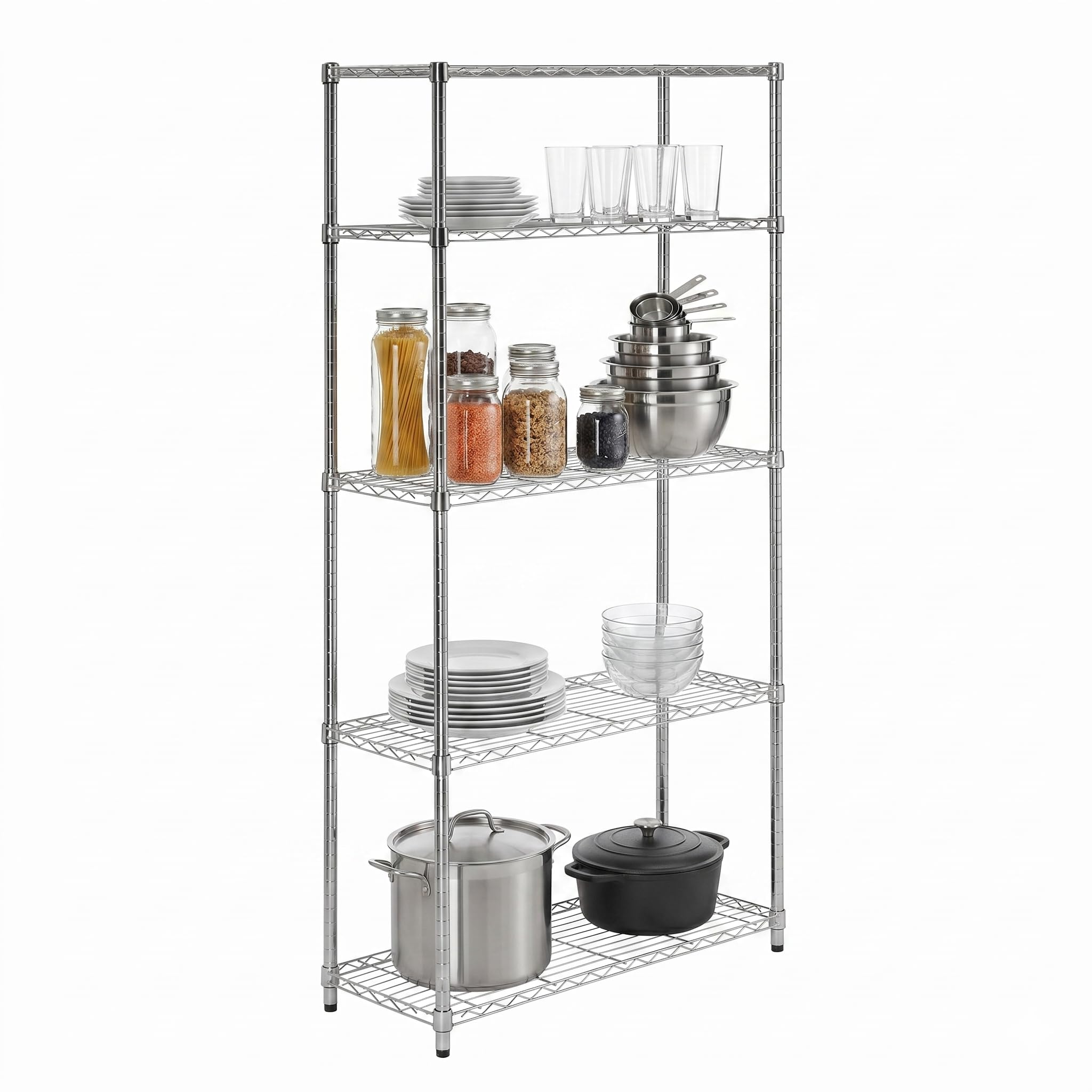 Honey-Can-Do 5 Tier Chrome Shelving 200lb