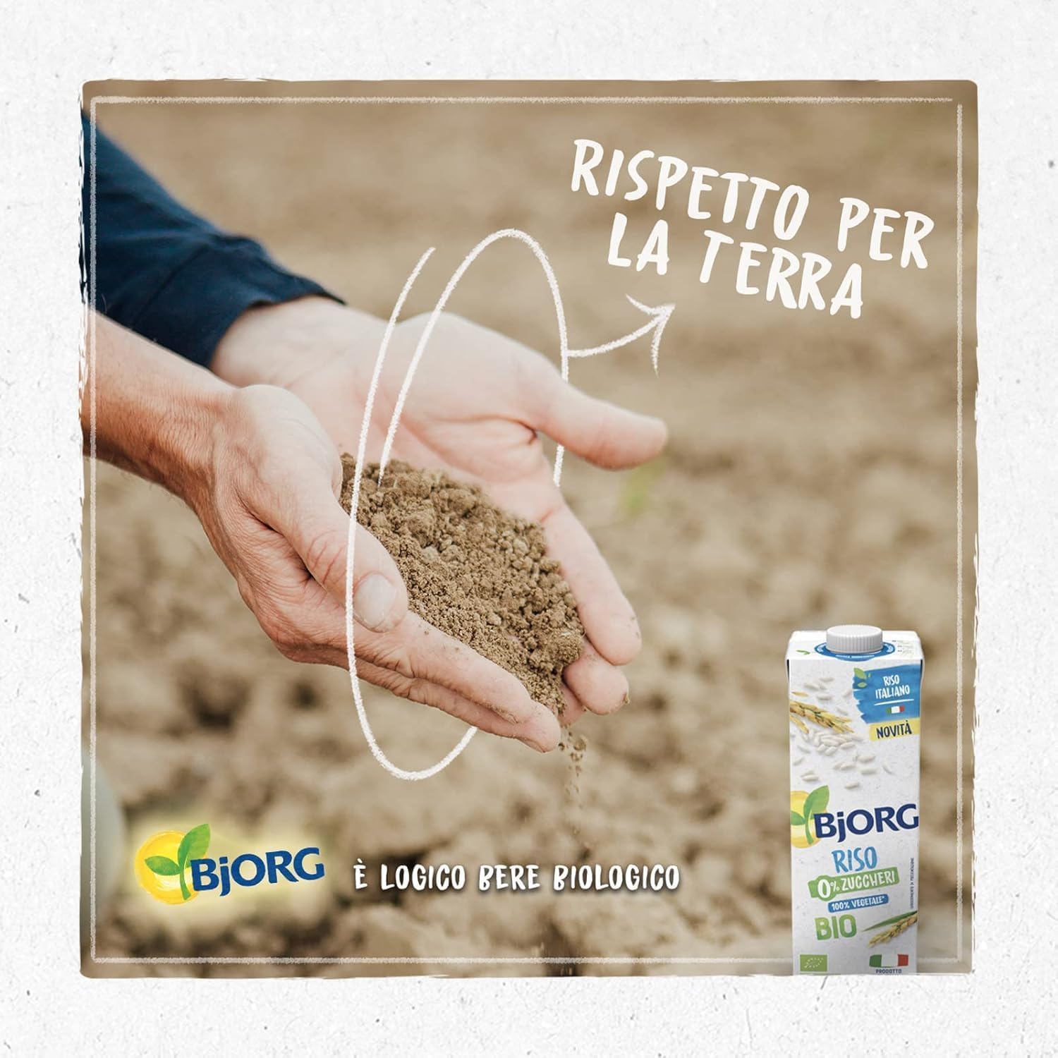 BJORG Bevanda di Riso Biologico 0% Zuccheri, Bevanda Vegetale a Basso Contenuto di Grassi, 100% Ingredienti di Origine Vegetale, Senza Glutine, Vegan, Prodotto in Italia, 1L