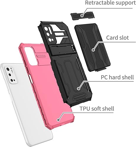 Miniatura 7 de Asuwish Funda de teléfono para Xiaomi Redmi Note 10 5G con protector de pantalla de vidrio templado y soporte delgado para tarjeta de crédito