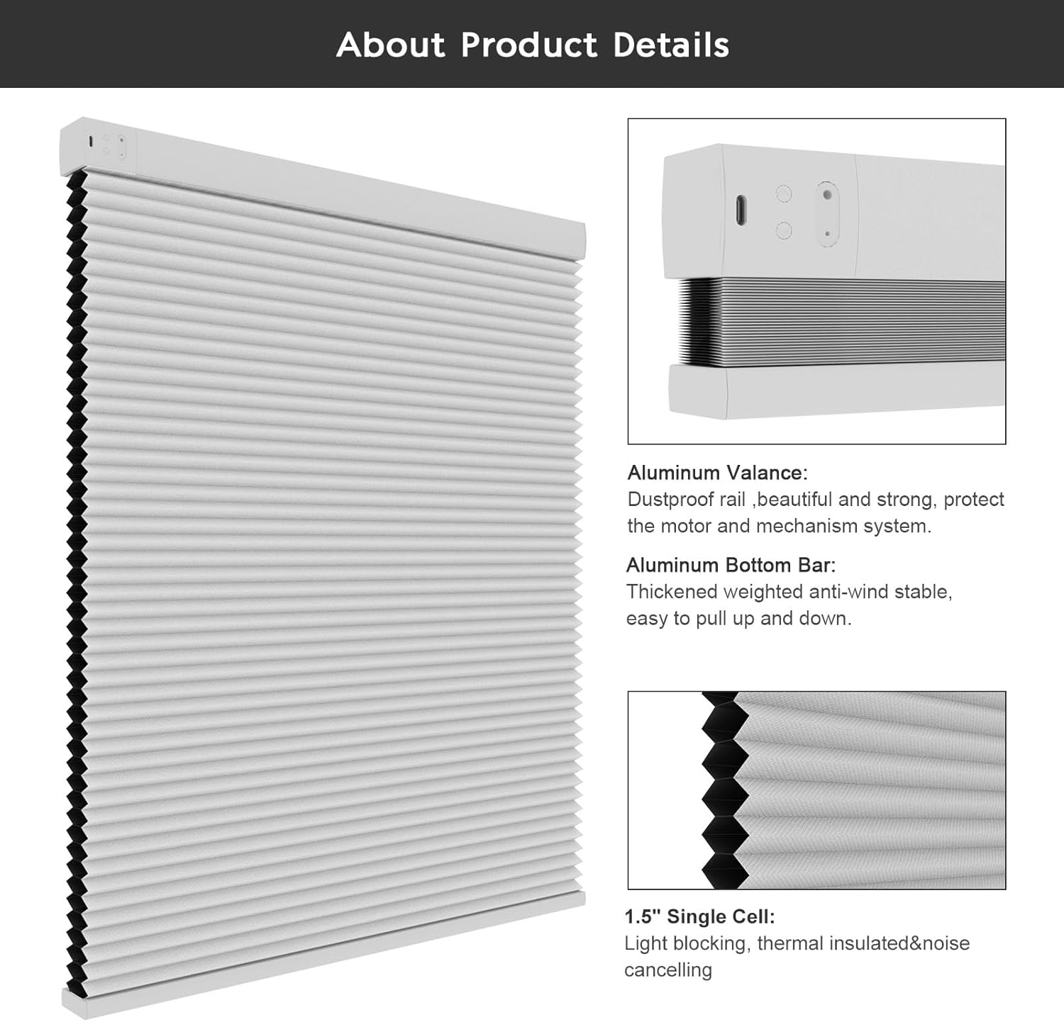 Changshade Motorized Cellular Shades with Remote Control Smart Blinds Compatible with Alexa, Google Home, Smarthings, Custom Size Electronic Automatic Shades for Indoor Windows Doors, Blackout, White 7 71jqReqtZmL. AC SL1500