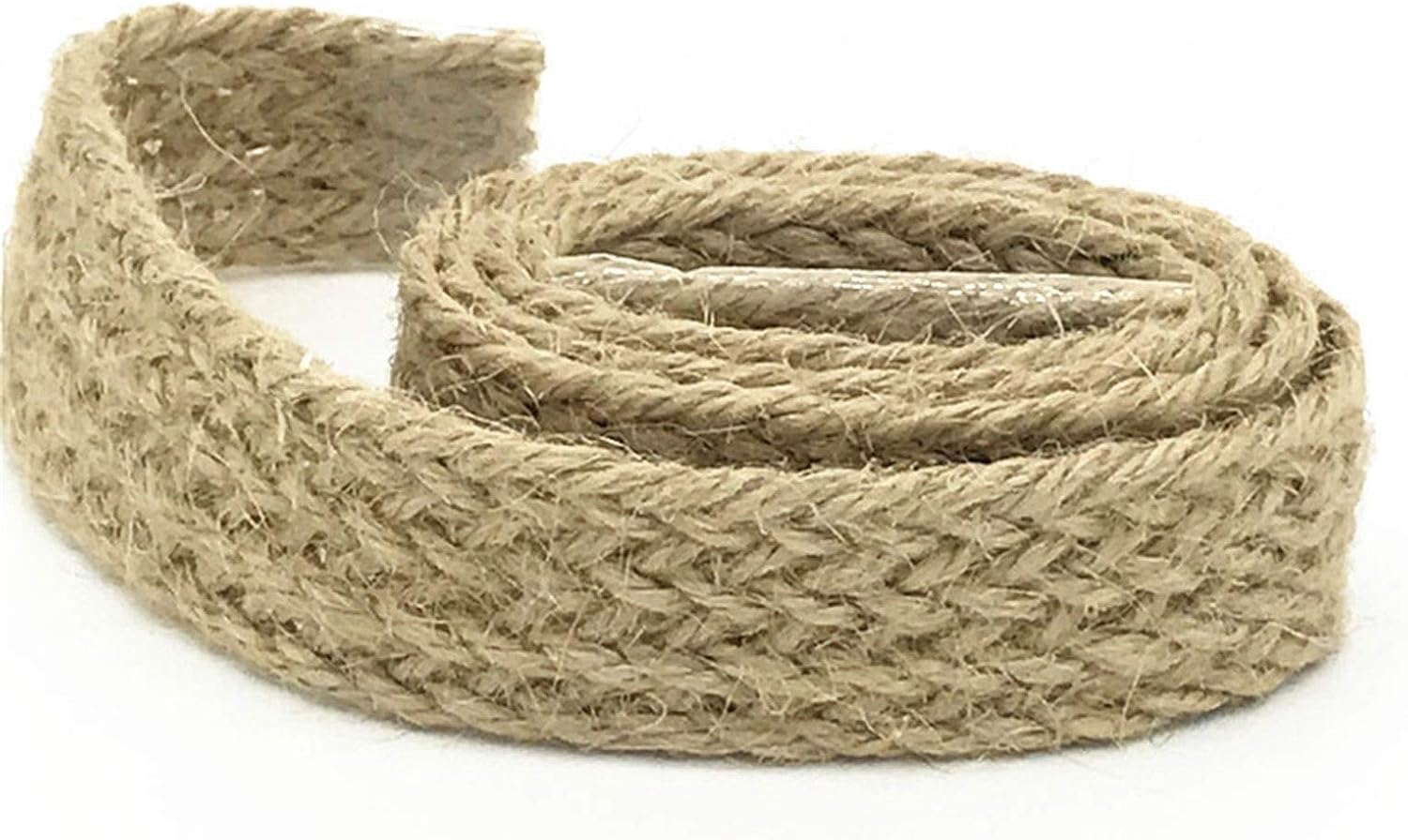 DLLTEC Qinlu-Natural Jute Twine 10/15/20mm Jute Linen Flat Tape Rope Craft Hessian Twine String Thick DIY, for Arts (Color : 20mm)