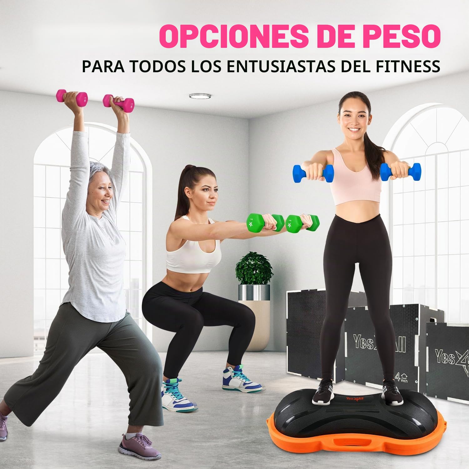Yes4All Juego de mancuernas hexagonales de neopreno
