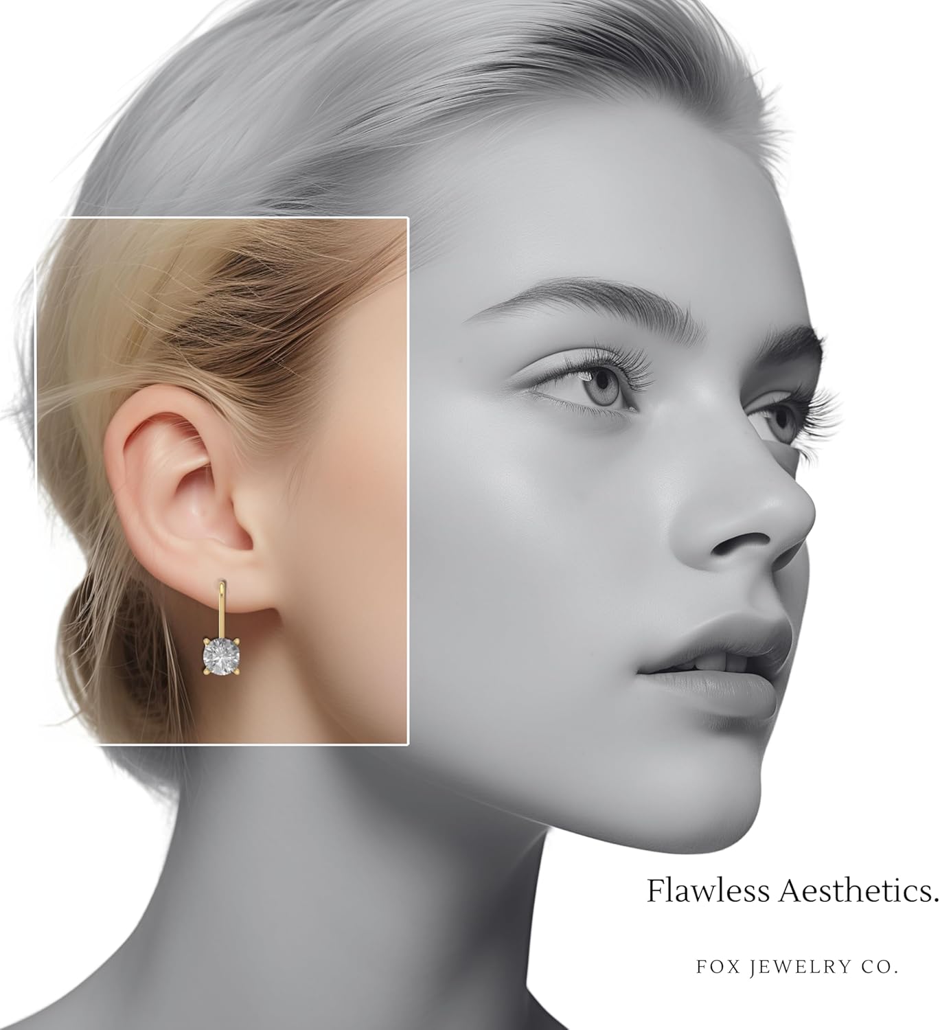 14K White Gold Moissanite Earrings Men & Women, Solid Gold Simulated Diamond and Lab Diamonds Studs for Men & Women, 1ct - 2ct Round, Princess, Heart, Halo Cut, Dangle, Lever or Screw Back Earrings, VVS1, D Color, Pink or Blue - Luxury Gift Box - Image 4