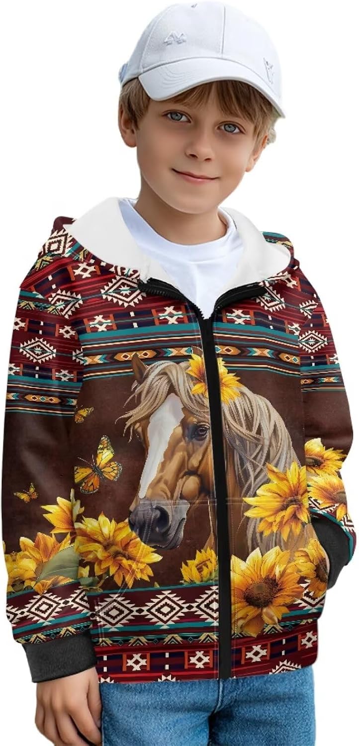 Long Sleeve Hoodies for Girls 6-16Y Back to School Clothes Zip Up Fleece Sweatshirts