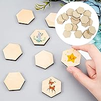 Vista 7 de Decoración para el hogar, 50 piezas de madera de 2.362 in, forma de madera hexagonal sin terminar, formas recortadas hexagonales, manualidades
