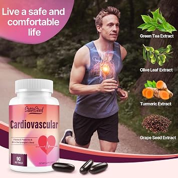 Cardiovascular Supplement 3000mg Vitamins, Probiotics, Omega-3, and CoQ10 All-in-One Synergistic Blend for Adults 90 Softgels