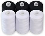 BlesSew Sewing Machine Thread – 24 Spools, 1000 Yards Each – All Purpose Polyester Thread Set, 22 Colors + Black & White – Thread for Sewing Machine, Ideal for Beginners, Quilting & Repairs