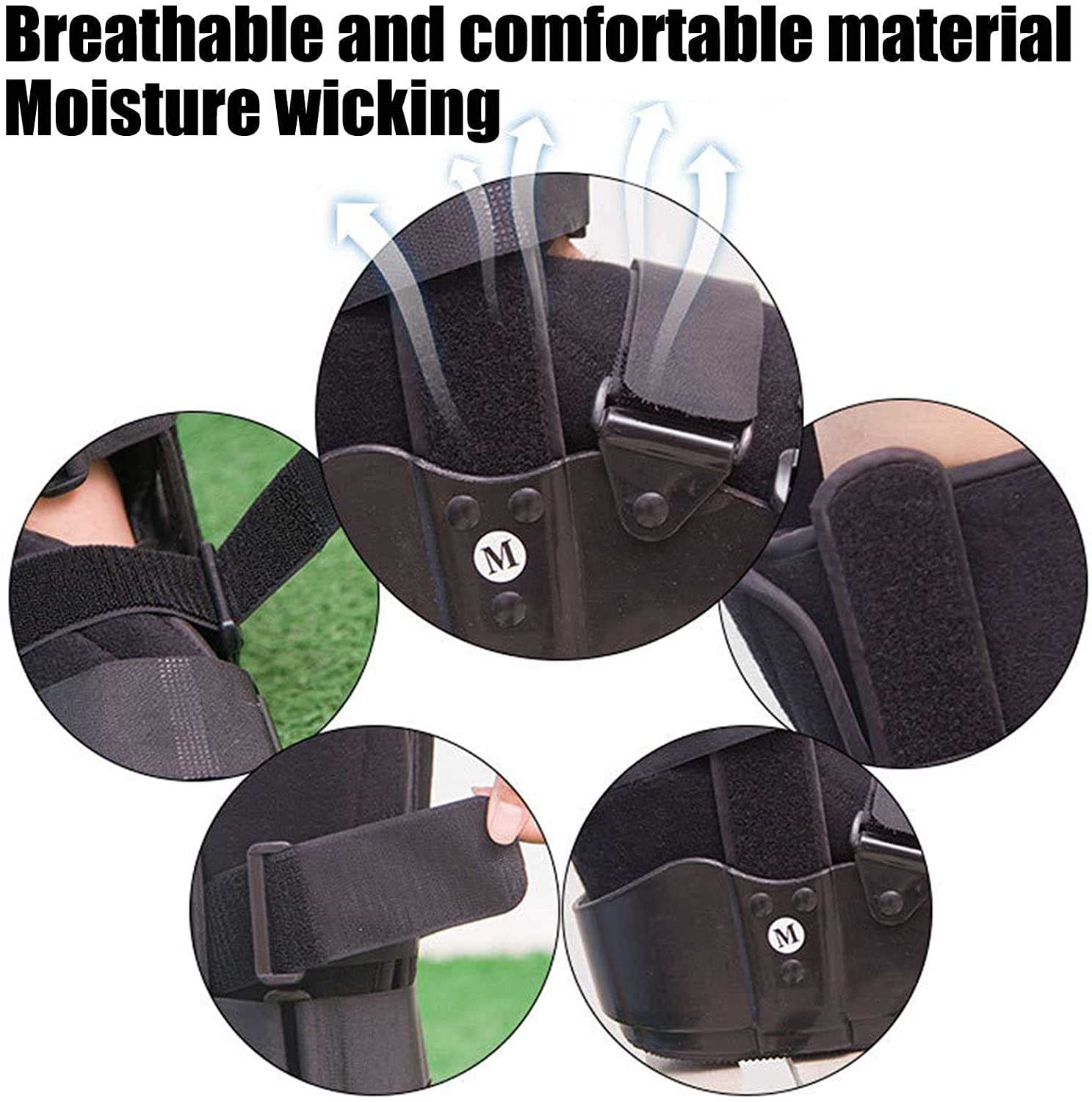 Bota de Fractura para pie Roto con Placa de Acero Fractura de Tobillo Protector de esguince Férula Nocturna para estabilizar el pie Tobillo Tobillera para Mujeres y Hombres (Color : Black, Size :