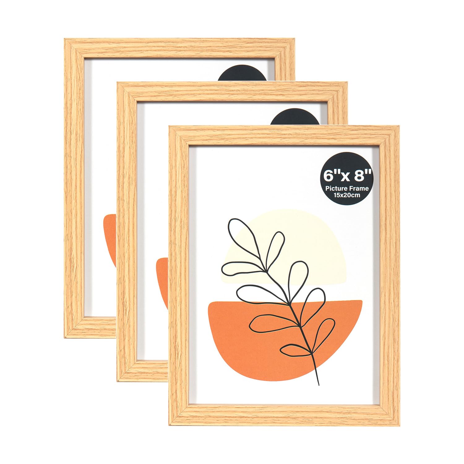 KAIWIN Oak 8x6 Photo Frames Set of 3, with Acrylic Glass for Table Top Display and Wall Mounting Picture Frame โ image 1