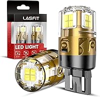 LASFIT 7443 7440 LED Reverse Backup Bulbs 6000K White T20 - 5x Brighter Plug & Play DRL Lights, Non-Polarity 7444 W21W WY21W Pack of 2