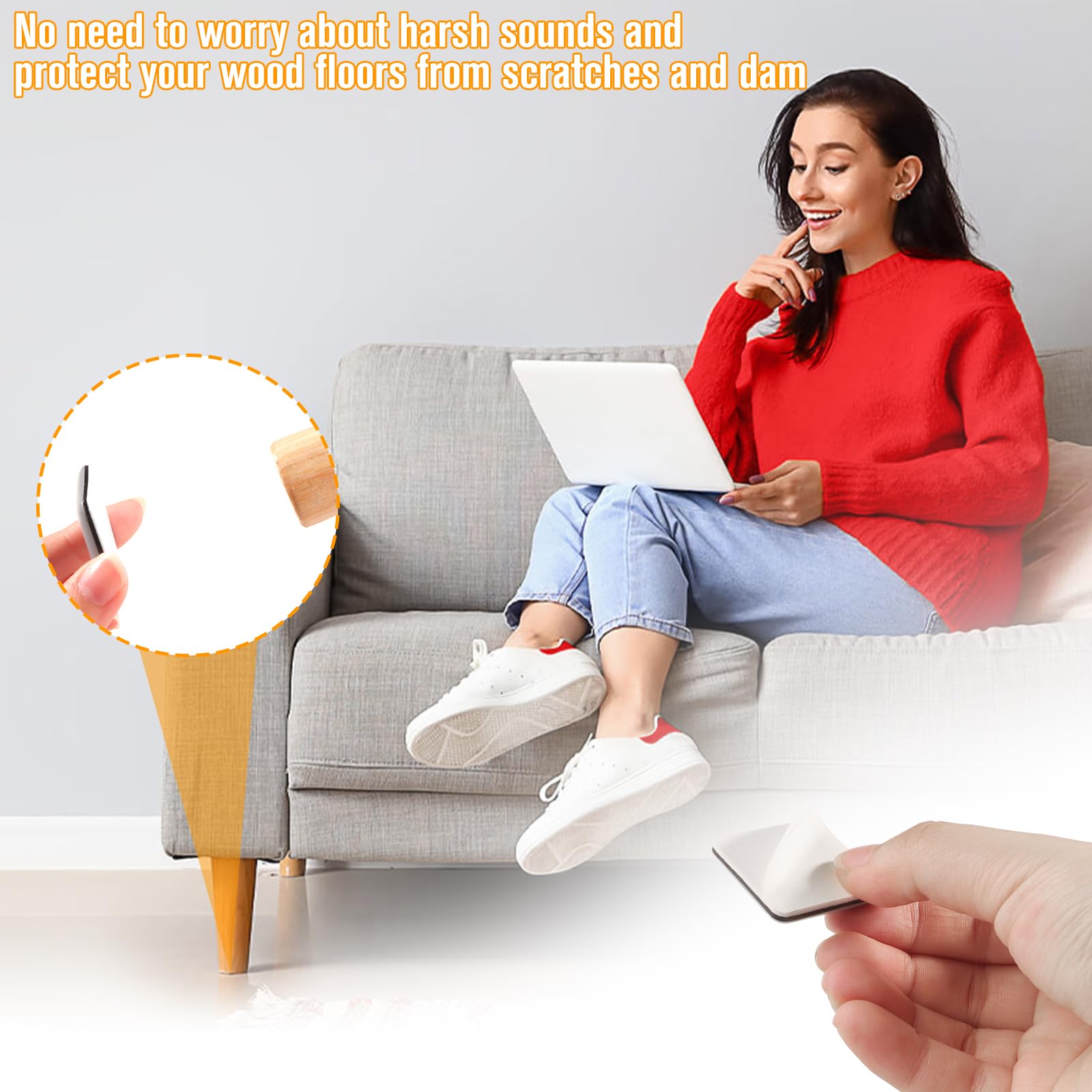 30 Scivoli In Teflon Per Mobili - Cursori Adesivi 20x20mm Per Spostare Divani, Letti E Tavoli - Foto 4