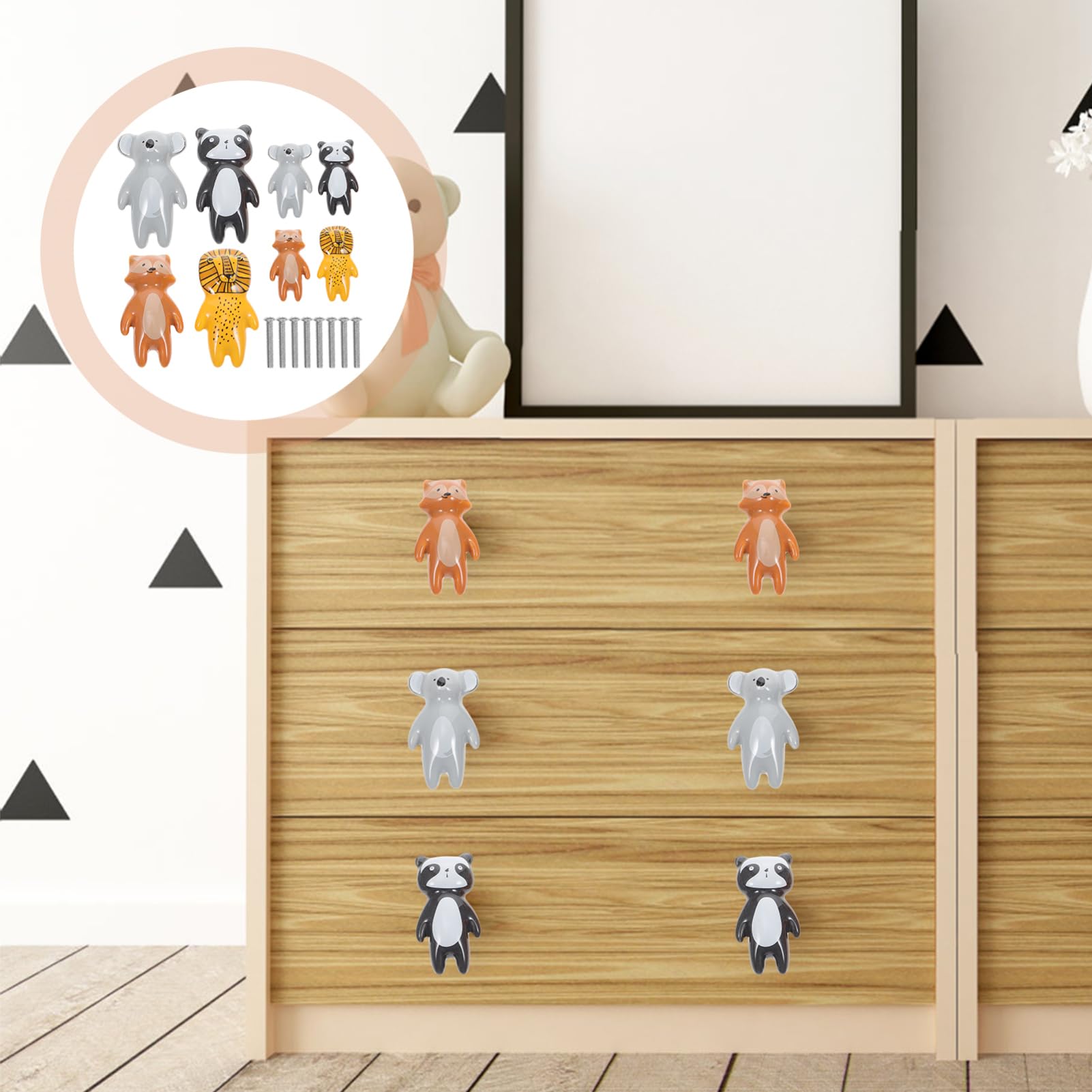 Gadpiparty Pomos De Animales Para Armario 8 Piezas Tiradores Decorativos Para Cajones Pomos De Cerámica Para Puertas De Armarios Para Guardería