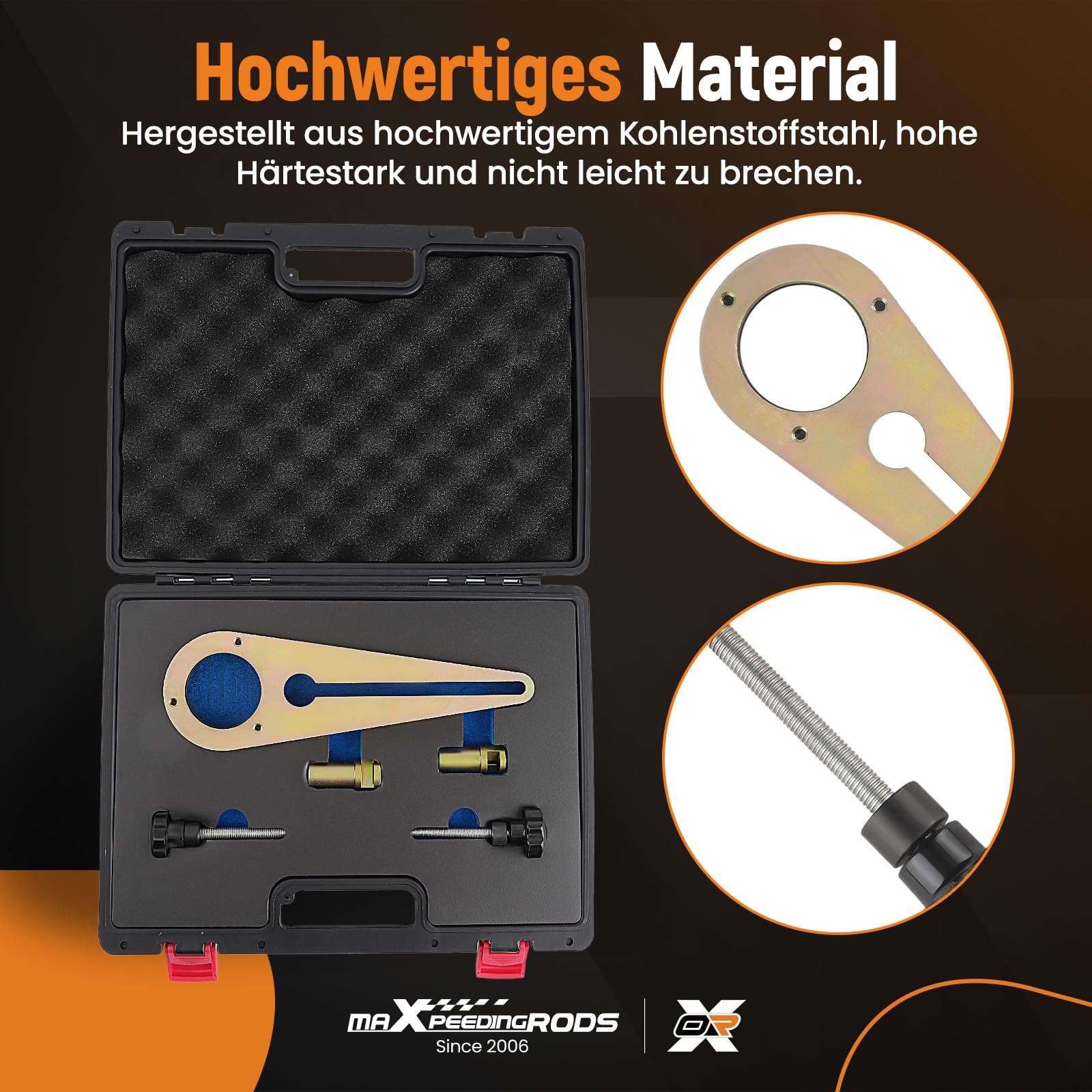 maXpeedingrods Set di attrezzi per pulegge albero motore per BMW N47 N57 | 117220/223 motore albero motore, strumento di regolazione del perno di bloccaggio, kit ammortizzatore di vibrazioni