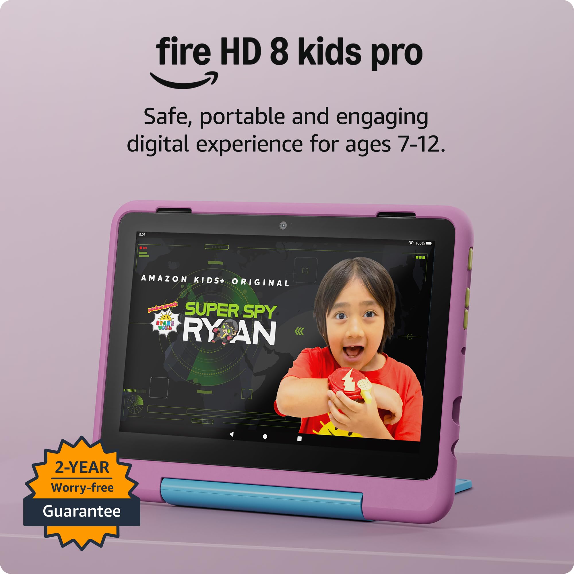Amazon Fire HD 8 Kids Pro tablet (newest gen), ages 6–12 | 3 GB memory, includes ads-free books, games and videos that children love, 8" HD screen, parental controls, 13-hr battery, 32 GB