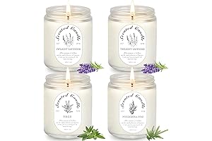 Serenity Scented Lavender Candle Aromatherapy, 4-Pack Jar Candles (28 Oz)