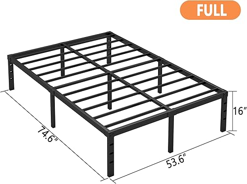 Miniatura 36 de Hafenpo Base de cama individual de 12 pulgadas, plataforma de metal resistente, tamaño individual, no necesita somier, resistente, fácil montaje,