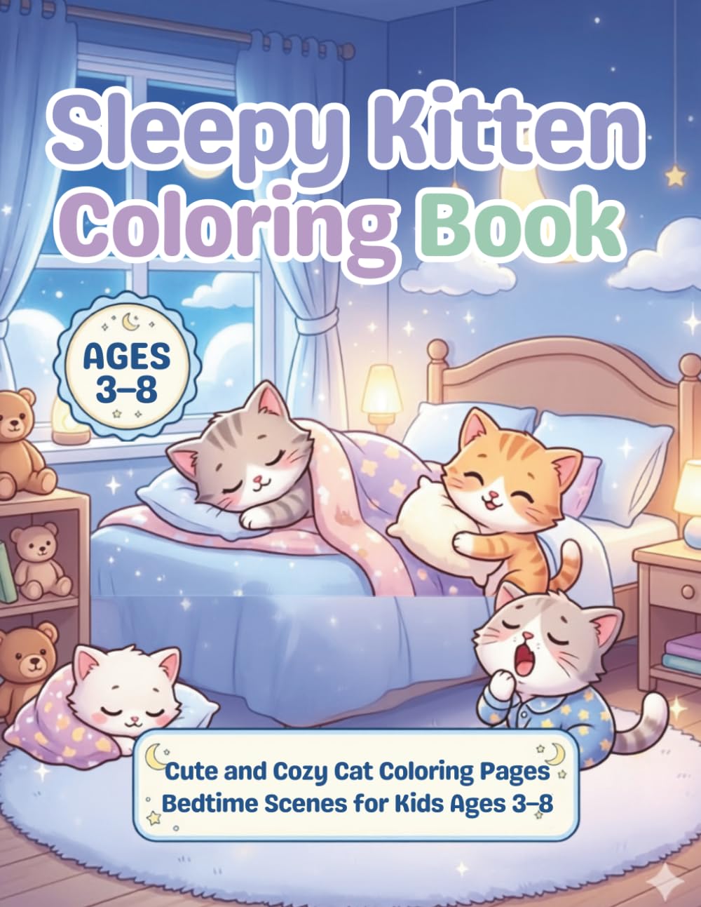 Cozy Kitten Coloring Book: Cute and Easy Kitten Coloring Pages For Kids Ages 3-8