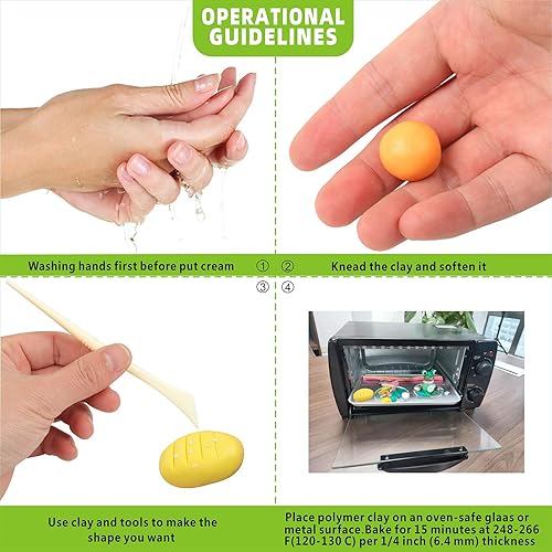 Miniatura 9 de Arcilla polimérica de 72 colores, arcilla para modelar gruesa para horno, arcilla para modelar con herramientas de escultura, juego de caja de