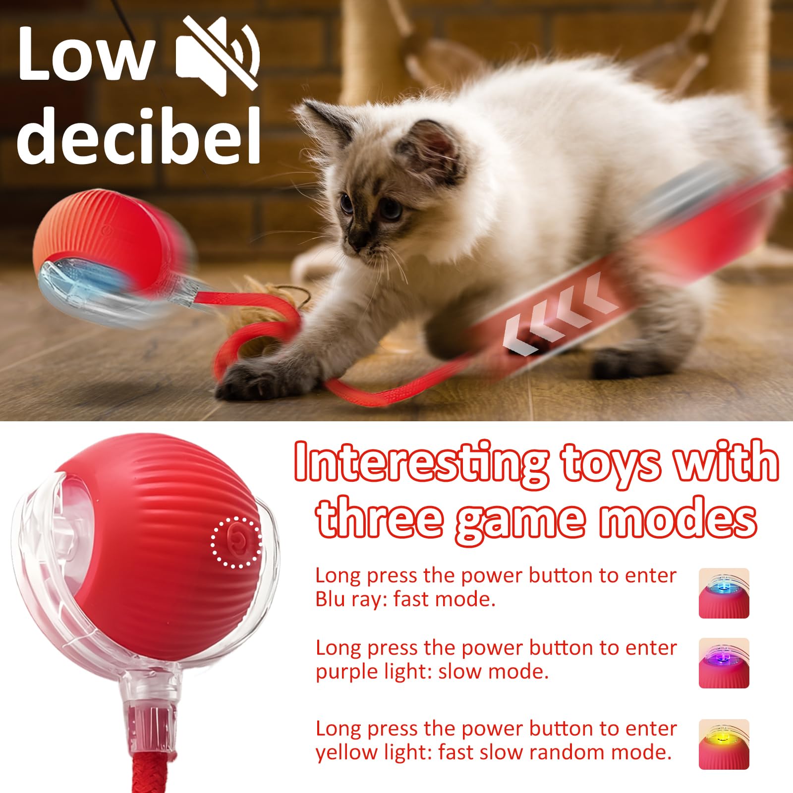 Giocattolo Interattivo Automatico Per Gatti - Palla Intelligente Ricaricabile USB, Con Copertura, Stimola Istinto Di Caccia - Foto 6
