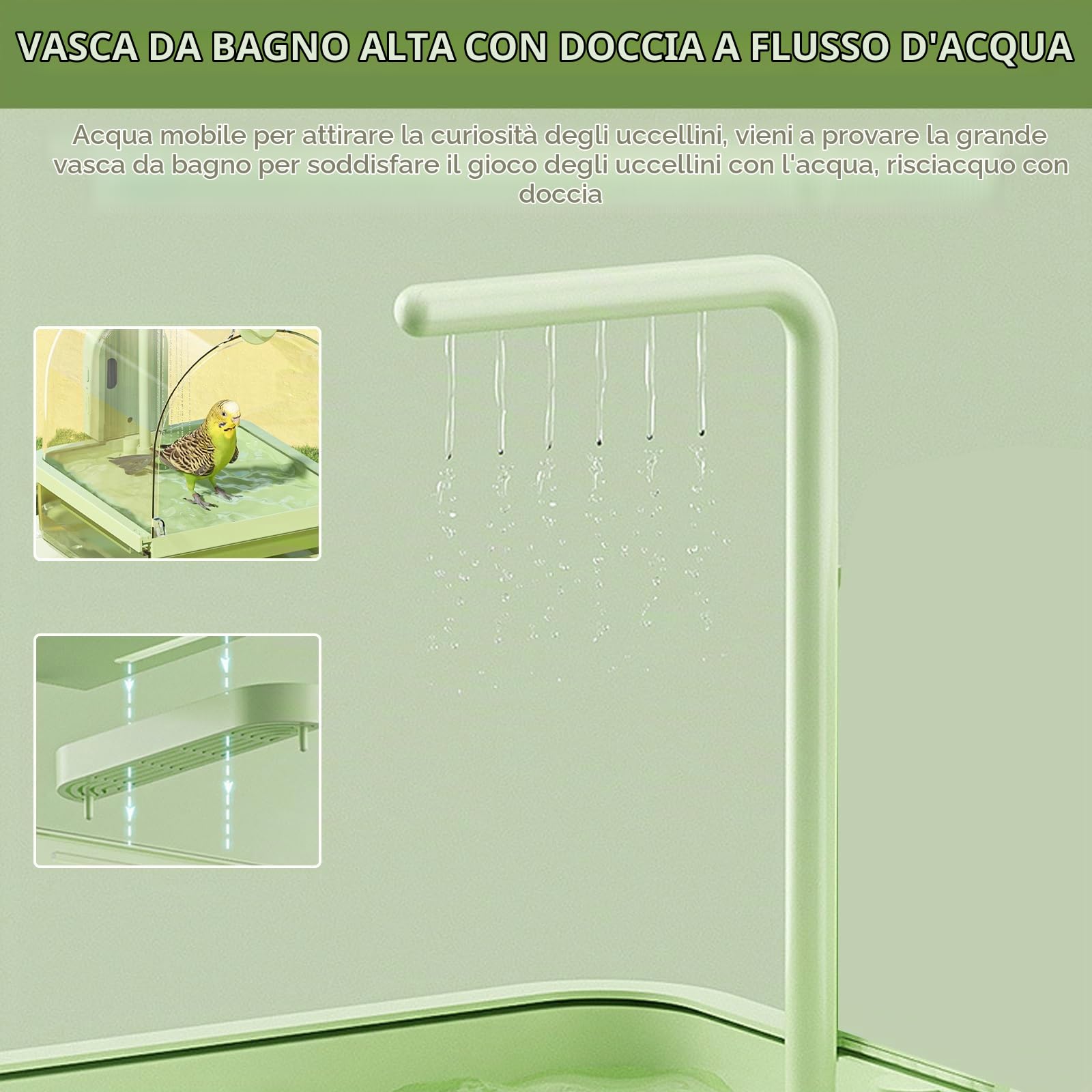 Bagno per Uccelli, Bagno per Uccelli Appeso cubo per Uccelli Vasca da bagno per uccelli Casa Pappagalli Gancio Mangiatoia Maggior Parte Accessori per gabbie per uccelli