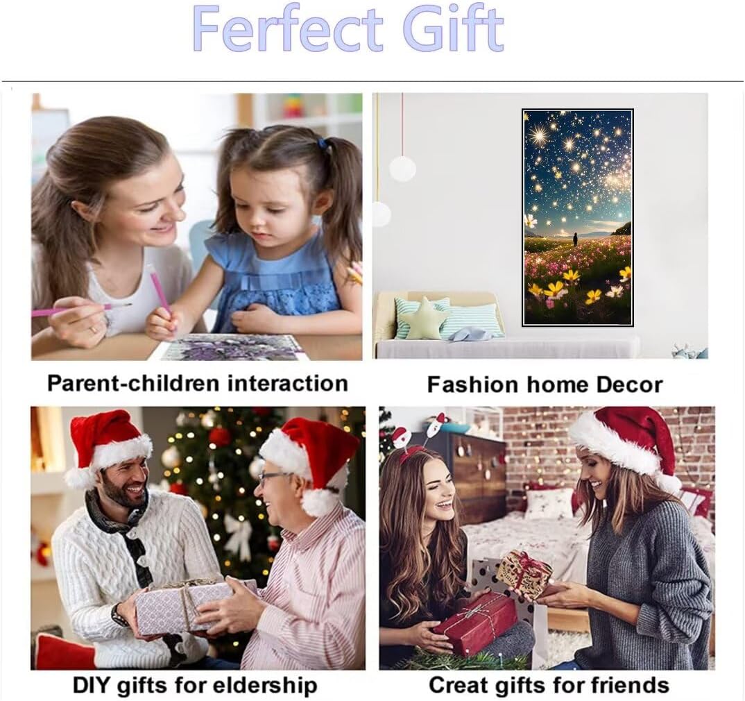 星降る夜 ダイヤモンドアート キット 大きいサイズダイヤモンド絵画 花 DIYダイヤモンド塗装 5Dモザイクアート全面貼り付けタイプ